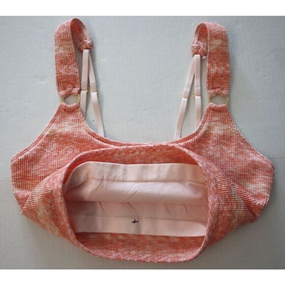 Aerie Women's Sz L Beach Peach Seamless Ring Longline Crop Top Bralette - Picture 9 of 16